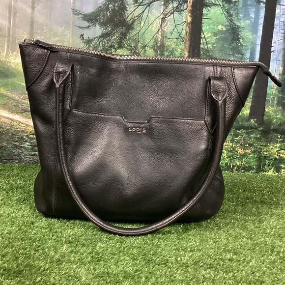 Lodis Bags Lodis Black Leather Laptop Tote Bag Poshmark